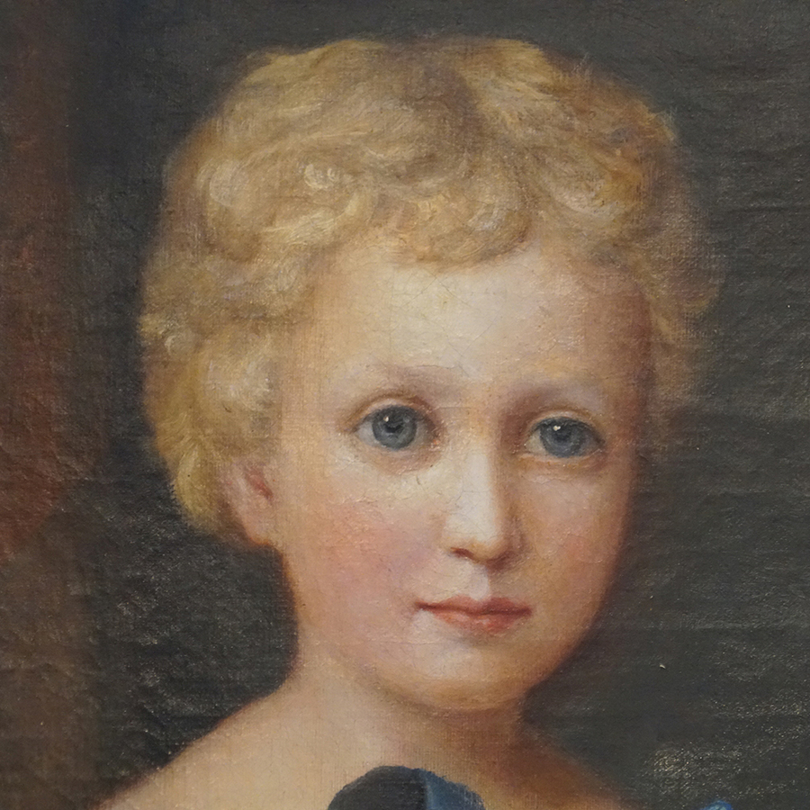 Antique 19thc. primitive portrait of children