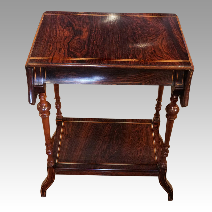 Antique Victorian inlaid rosewood side-table