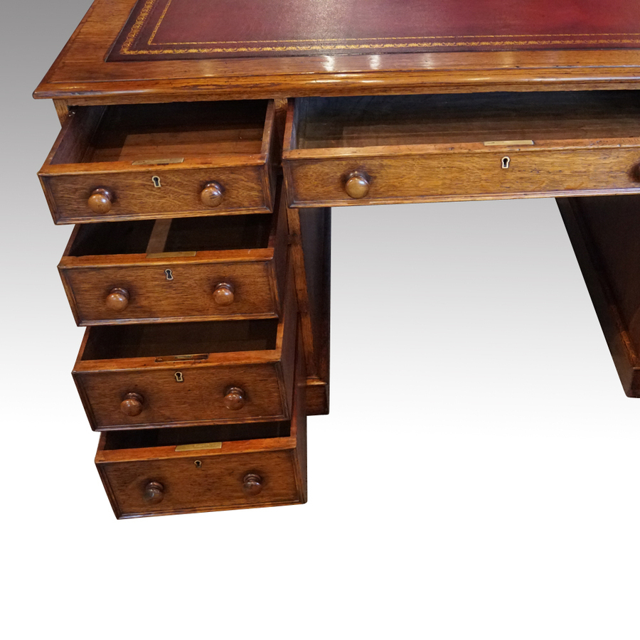 Antique Victorian oak partners desk
