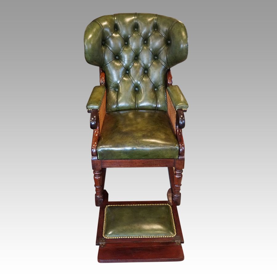 Antique Victorian mahogany reclining library chair