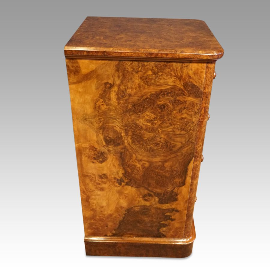 Antique Victorian burr walnut pedestal chest