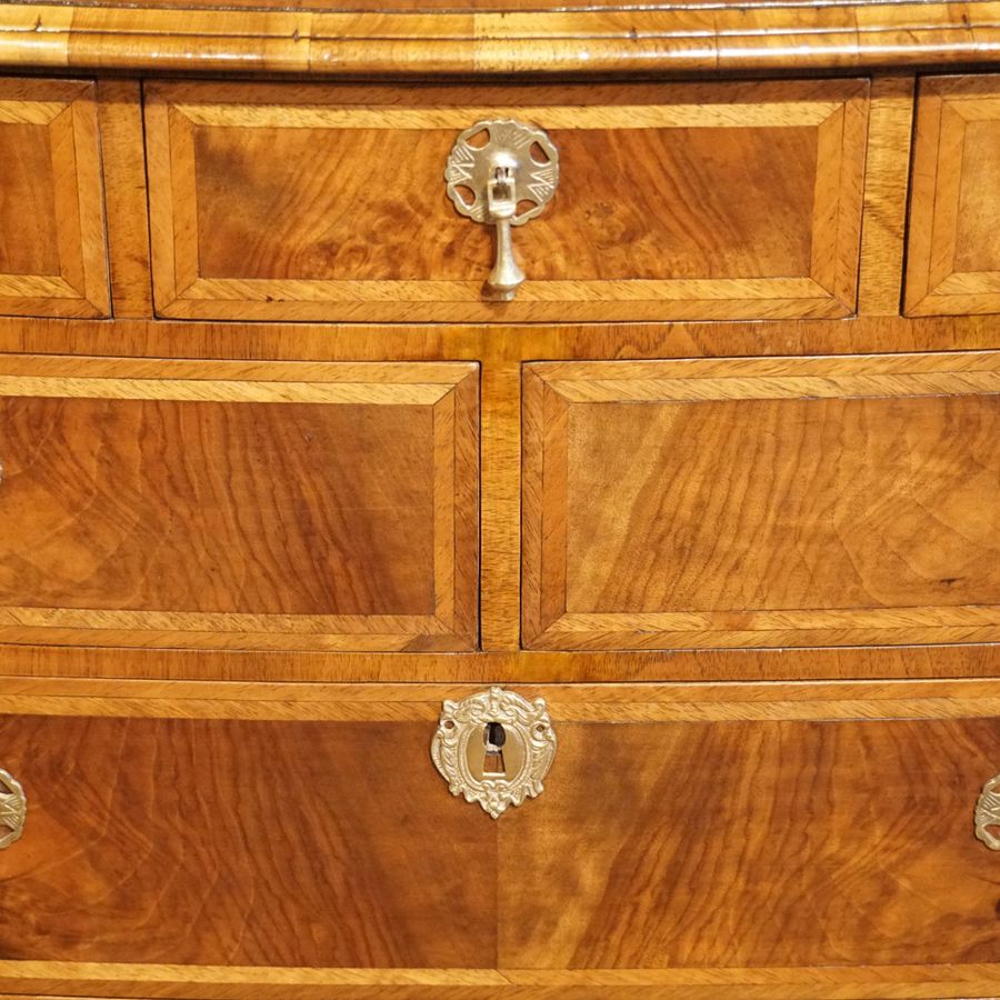 Antique Queen Anne style walnut bow chest