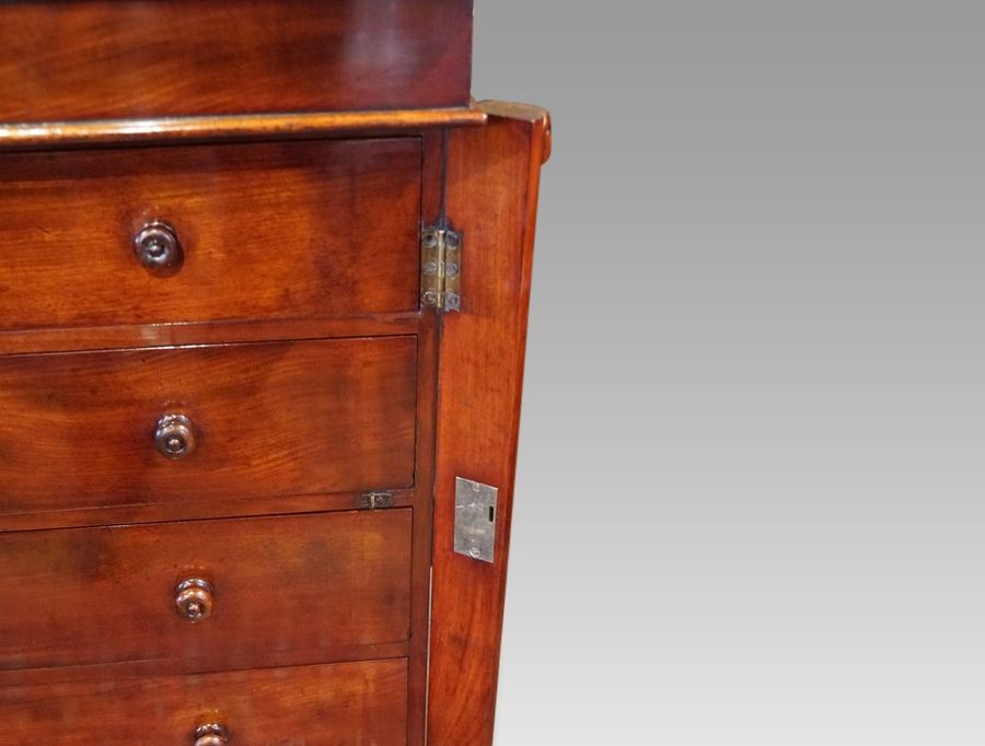 Antique Small Victorian mahogany Wellington chest