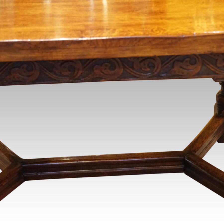 Antique Oak refectory draw leaf dining table
