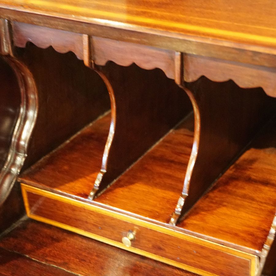 Antique George III inlaid mahogany bureau
