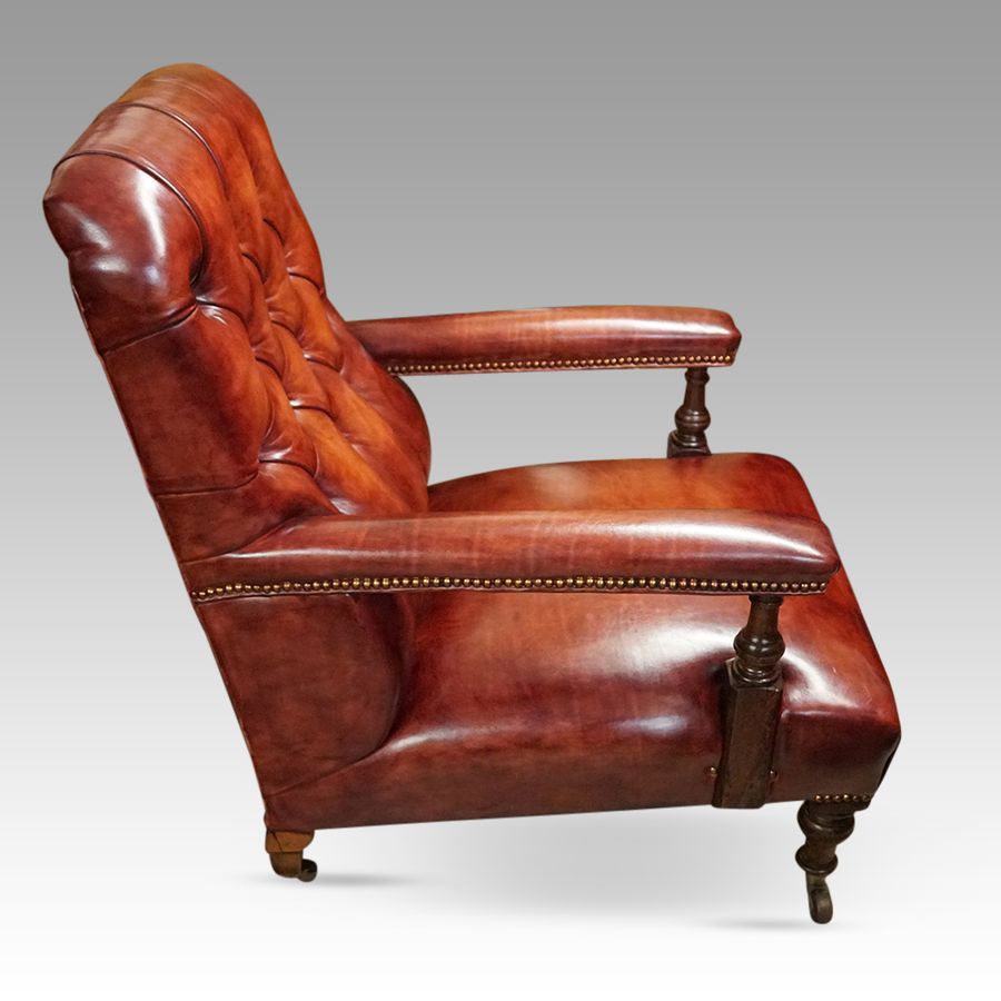 Antique Victorian leather easy chair
