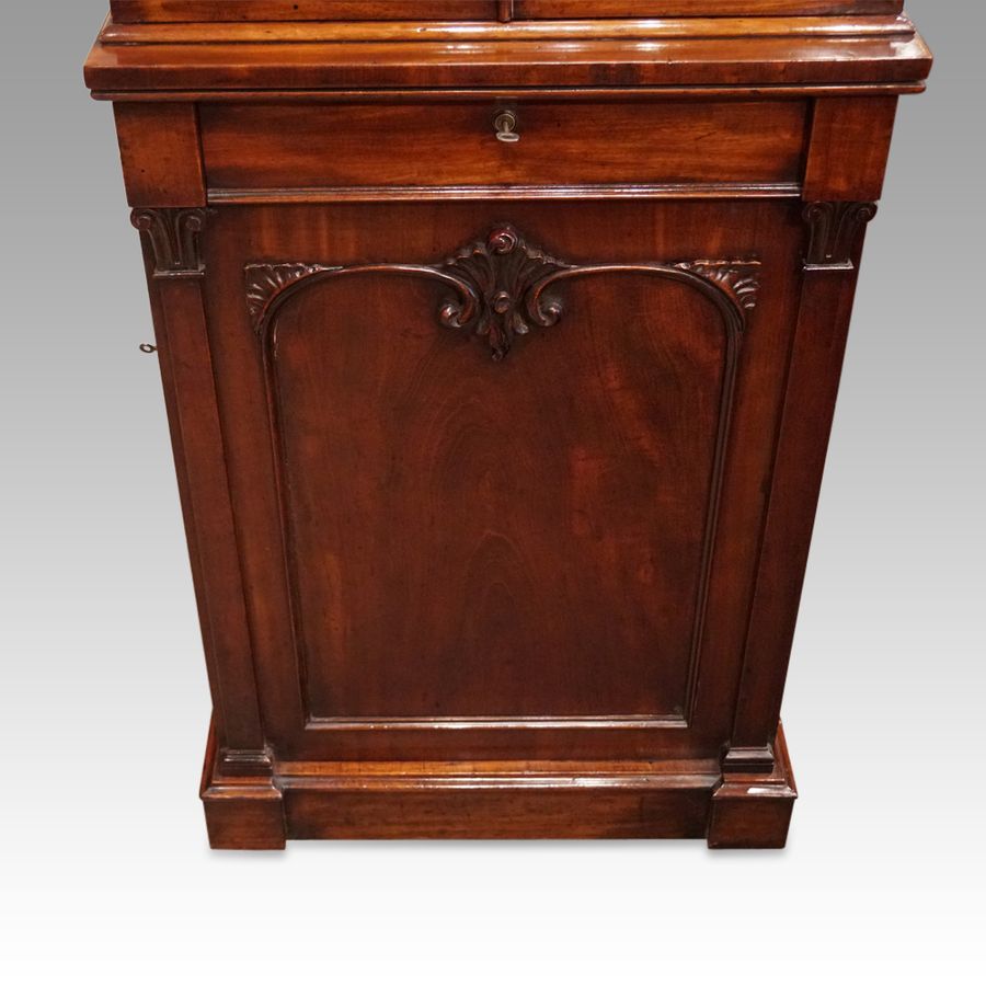Antique William IV mahogany fitted bookcase