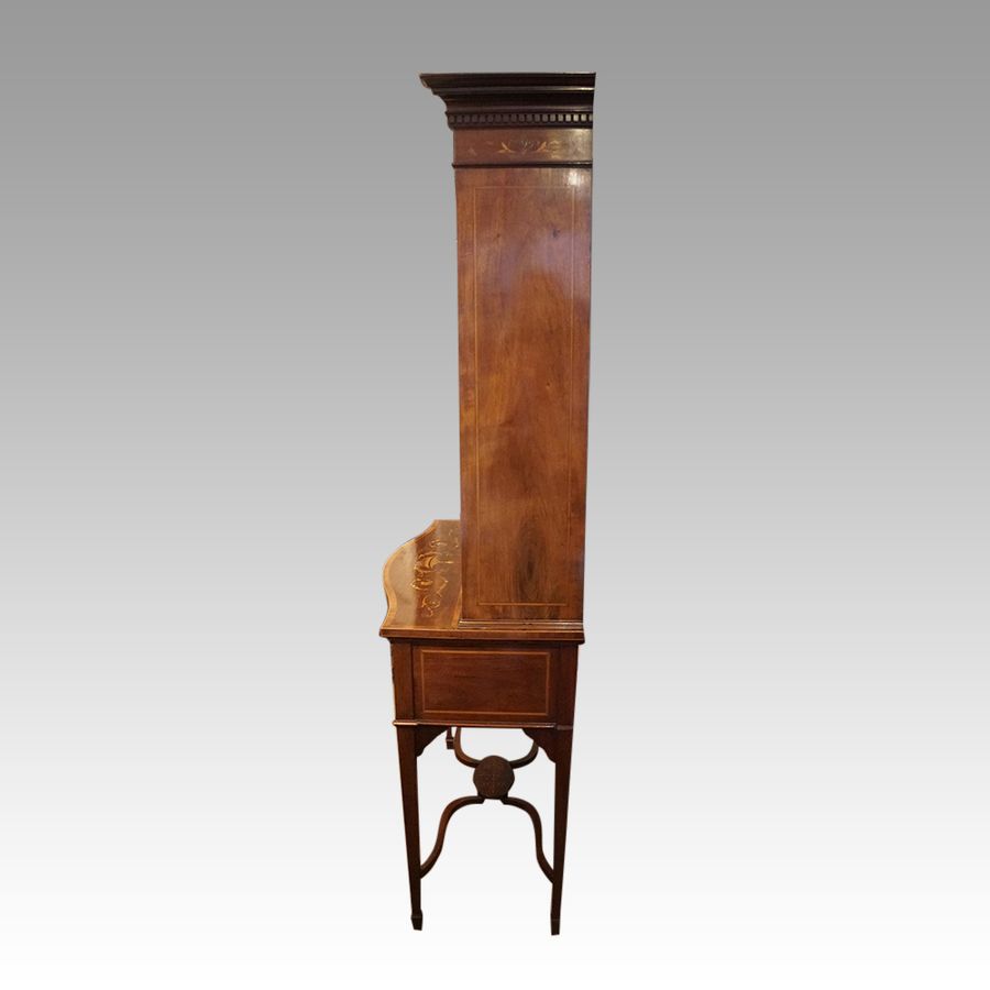 Antique Edwardian inlaid mahogany display cabinet