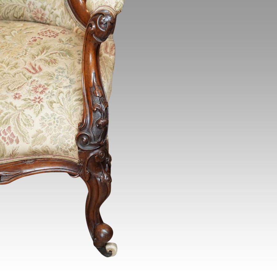 Antique Victorian walnut his and hers chairs