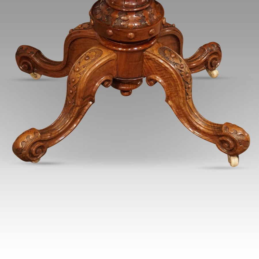 Antique Victorian walnut demi lune card table