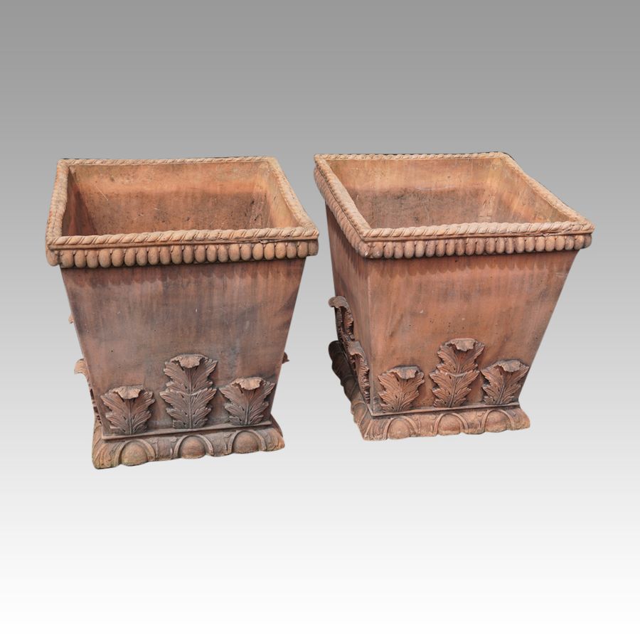 Pair of Acanthus leaf plant holders