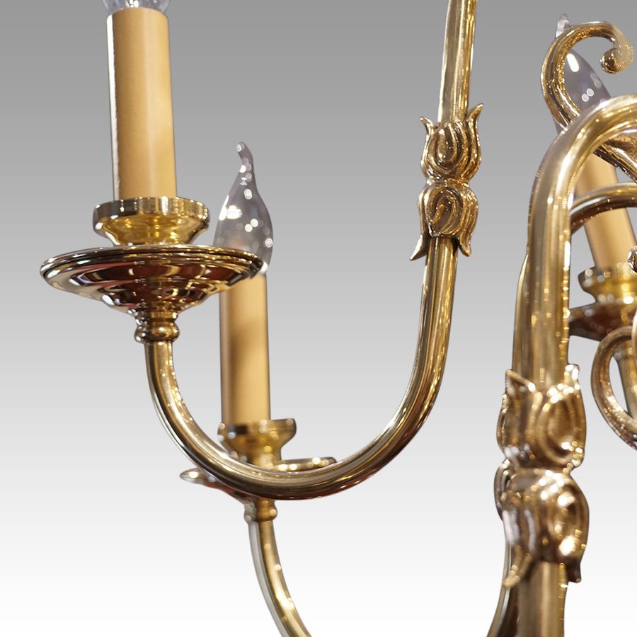 Antique Pair of Dutch brass chandeliers
