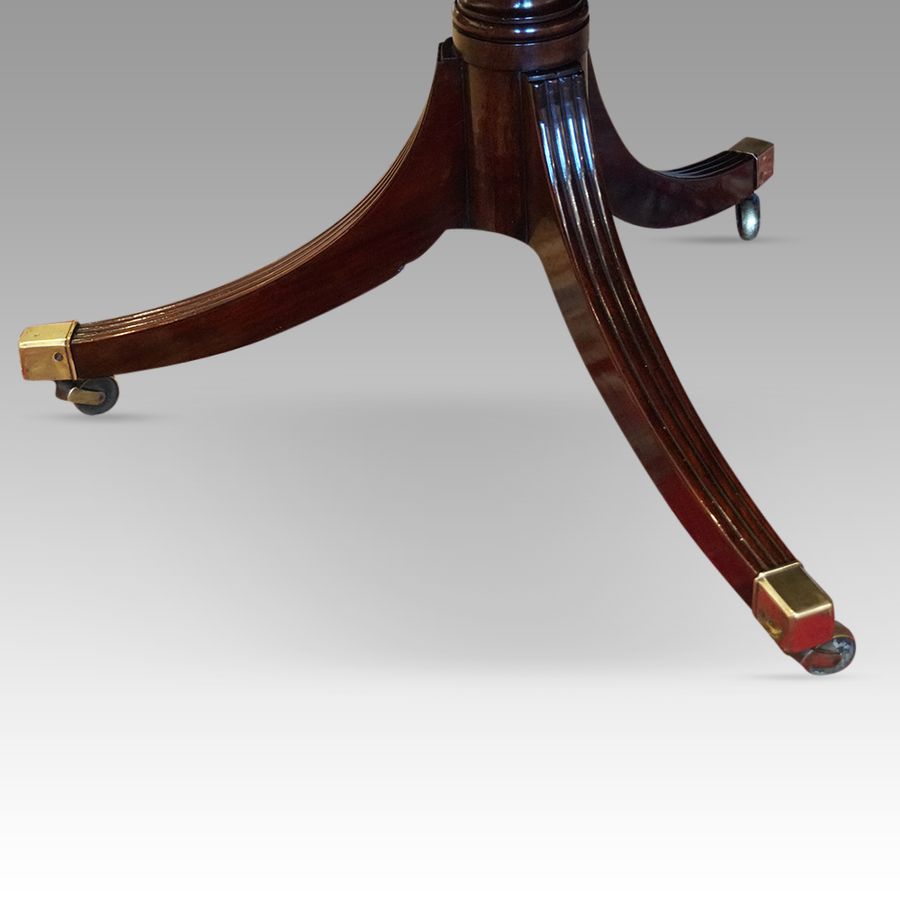 Antique Regency style mahogany twin pedestal table