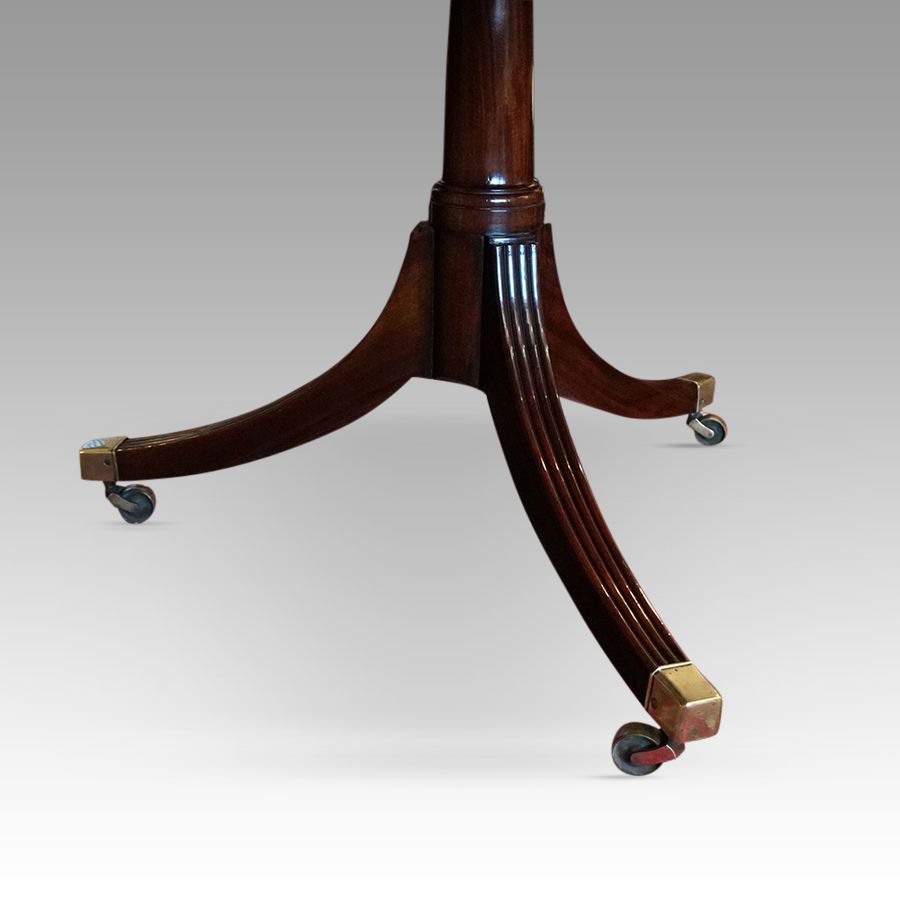 Antique Regency style mahogany twin pedestal table