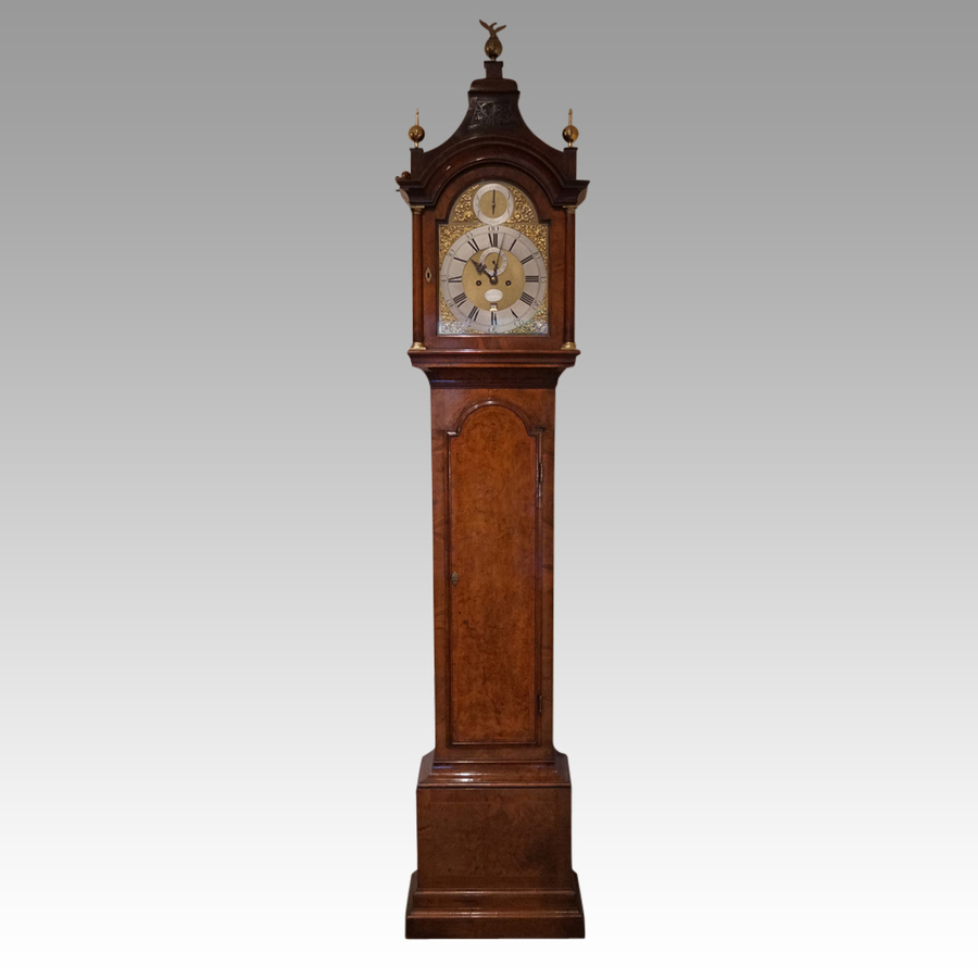 Antique George III walnut longcase clock by Bentley London