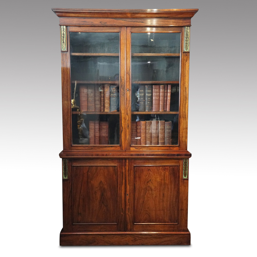 Antique William IV rosewood library bookcase