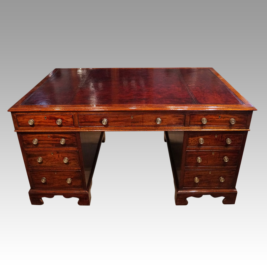 Antique Victorian mahogany partners desk