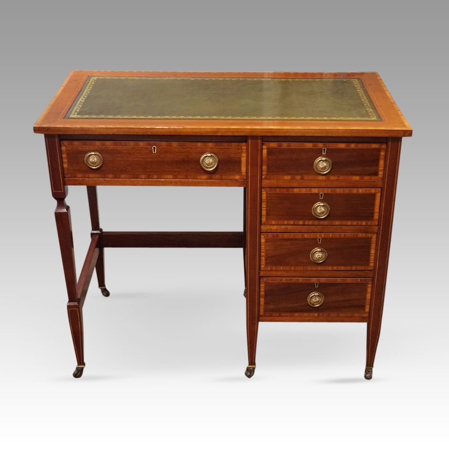 Edwardian inlaid mahogany desk