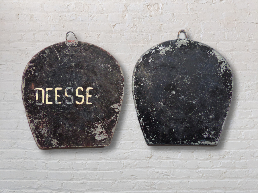 Antique Horse Show Plaques, Metal, French 1930's,PAIR 