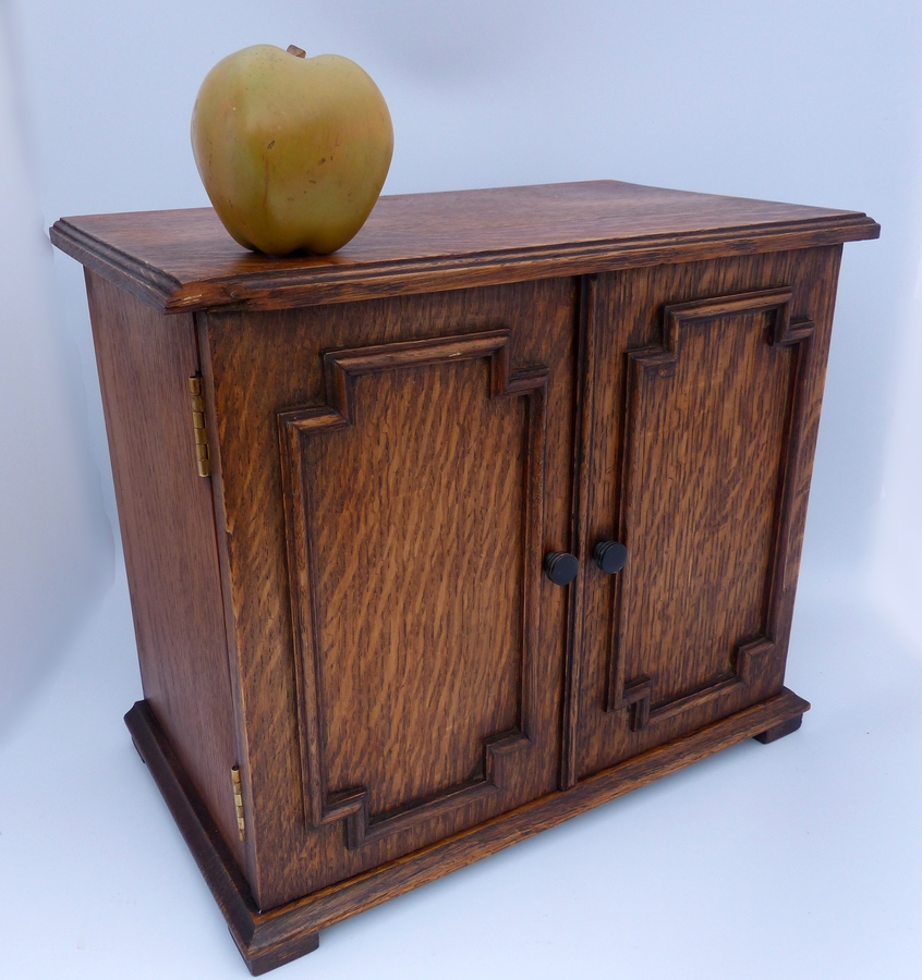 Antique Apprentice Piece, Miniature Oak Cupboard, 19th/20th Century, Lovely Small Item