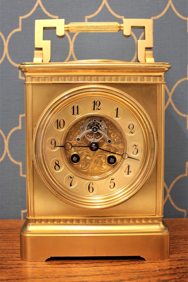 Large French 8 Day Thermometer/compass Carriage Clock