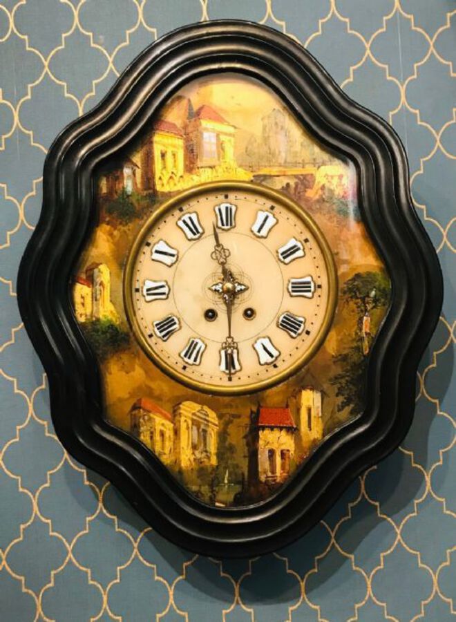French Two Train Vineyard Clock