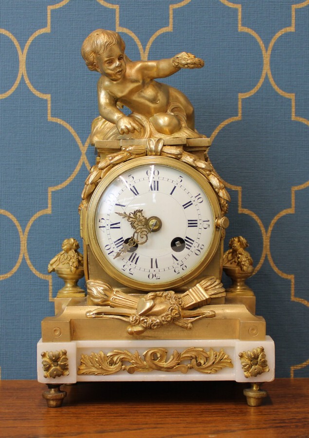 Silk Suspension Gilded Rococo Mantel Clock