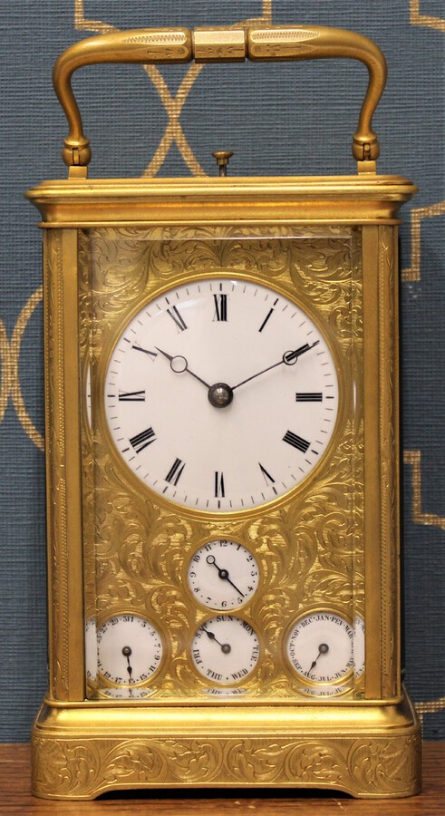 Japy French Carriage Clock With Manual Calendar