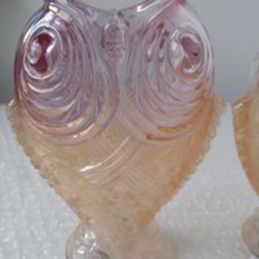 Antique A rare pair of French Baccarat fish vases, designed by Emile Galle, Circa 1878