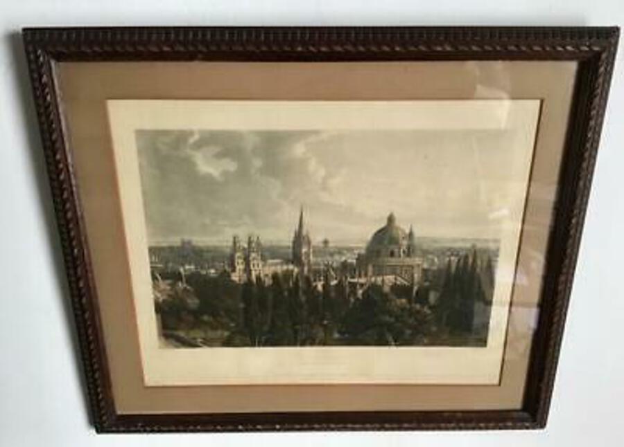 Fine 1814 AQUATINT By ACKERMANN A VIEW OF OXFORD Framed Antique Print