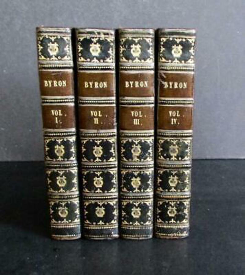 1829 The WORKS Of LORD BYRON 4 x Volumes FINE LEATHER BOUND SET