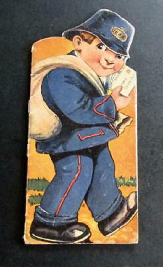 1930's POSTMAN'S KNOCK Very Rare Children's Book POSTMAN SHAPED BOOK