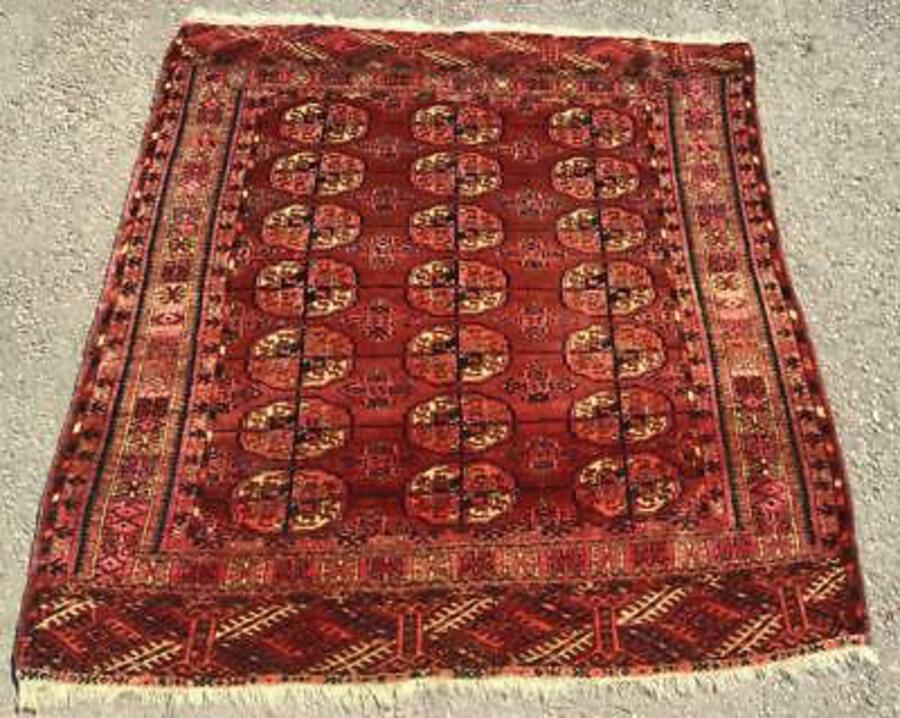 ANTIQUE Hand Woven TEKKE WEDDING RUG Small Size C 1920 FINE QUALITY