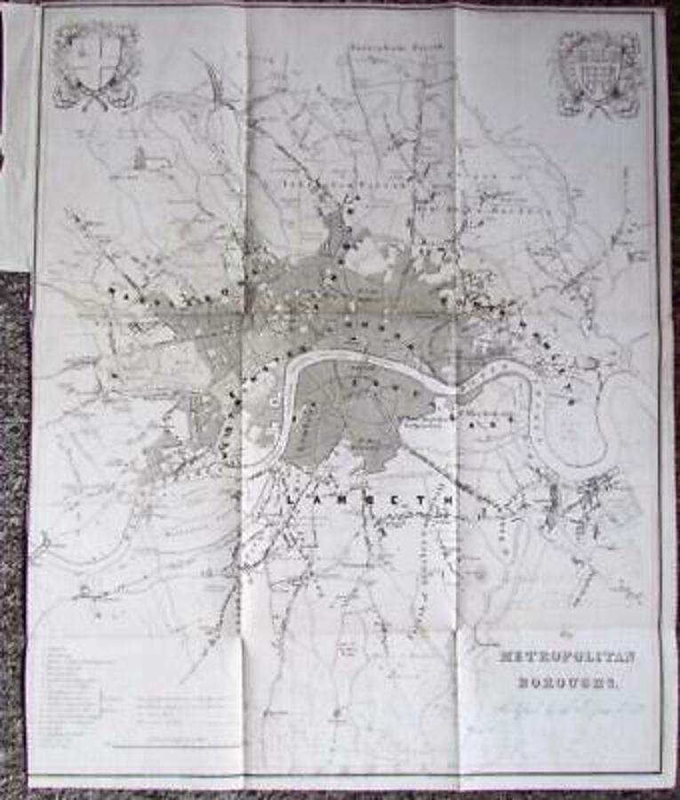 1832 LONDON MAP By ROBERT DAWSON The Metropolitan Boroughs RARE REFORM BILL PLAN