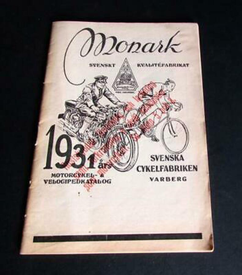 1931 MONARK Motorcycle & Bicycle Rare CATALOGUE/BROCHURE Sweden ILLUSTRATED