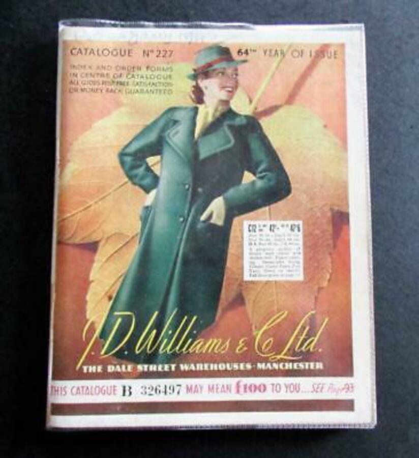 1940 MAIL ORDER CATALOGUE For J D WILLIAMS Dale Street Warehouses MANCHESTER