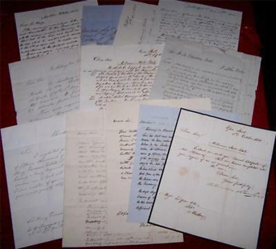 Interesting 19th Century COLLECTION LETTERS For MELBOURNE HALL ESTATE Derbyshire