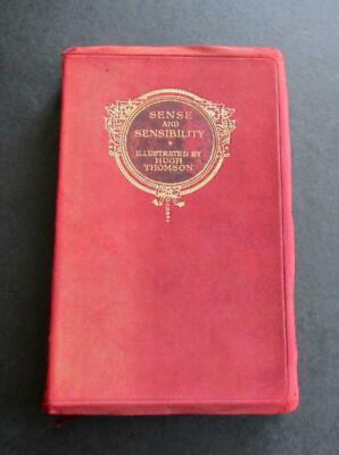 1912 SENSE & SENSIBILITY By JANE AUSTEN & HUGH THOMSON Rare Suede Bound Edition