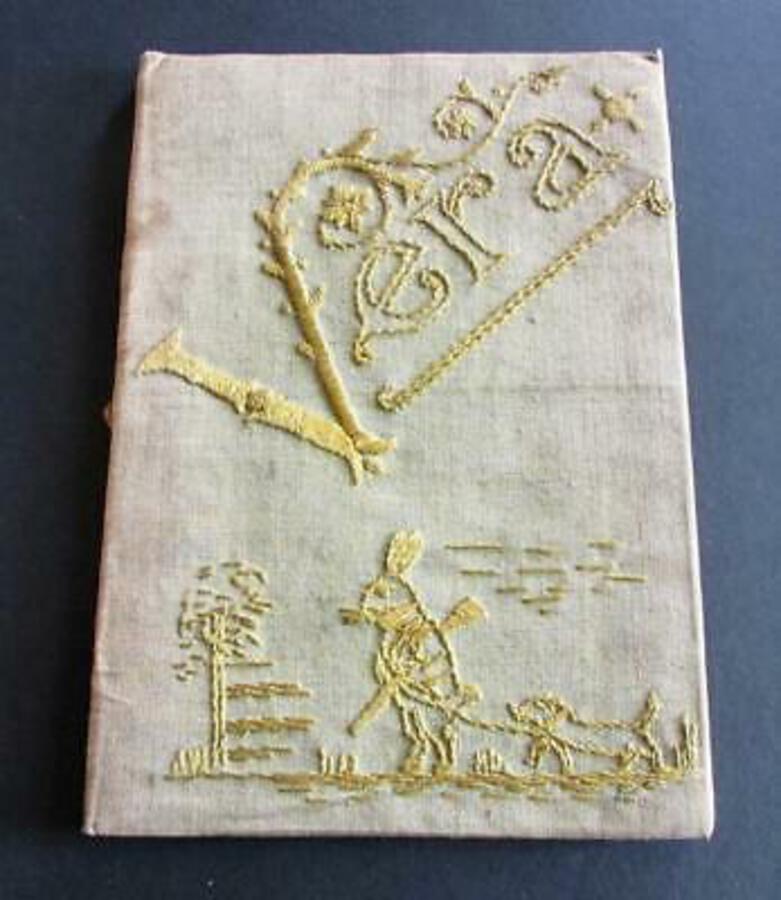 1903 ALICE'S ADVENTURES IN WONDERLAND Lewis Carroll RARE HAND EMBROIDERED COVER