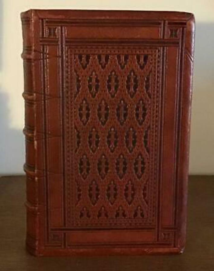 1858 The POETICAL WORKS Of WILLIAM COWPER Unusual FULL LEATHER BINDING