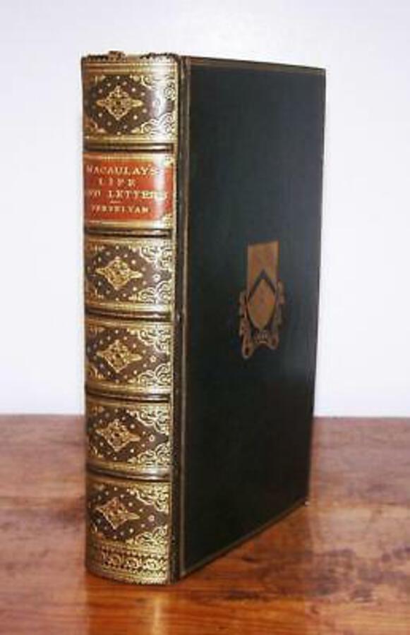 1901 Life & Letters Of Lord Macaulay Fine FULL LEATHER PRIZE BINDING