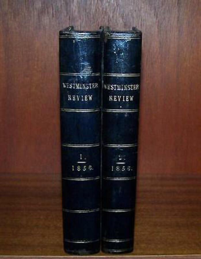 1856 LEATHER BOUND WESTMINSTER REVIEWS 2 x Vols FALL Of KARS Alchemy BUDDHISM