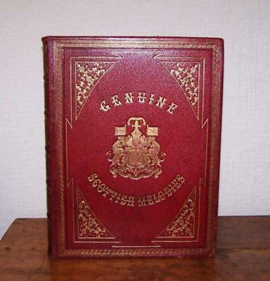 1870 MAVER'S COLLECTION Of GENUINE SCOTTISH MELODIES Large GILT LEATHER BOOK