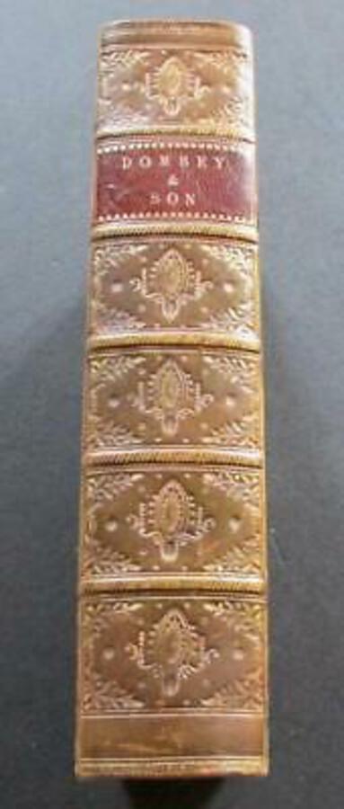1848 DOMBEY & SON By CHARLES DICKENS First UK Edition First Issue LEATHER COVER