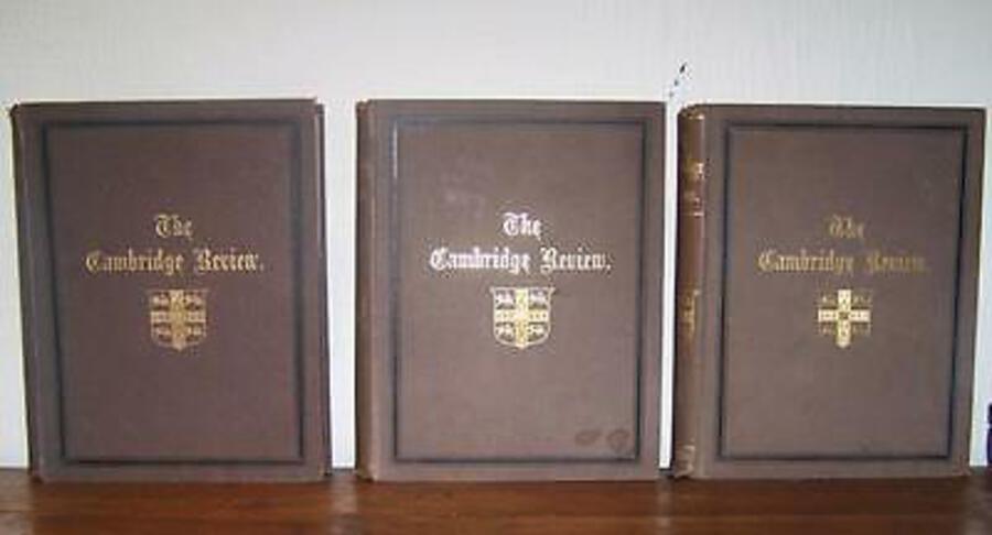 RARE 1880's CAMBRIDGE REVIEW, 3 Large Decorative Volumes