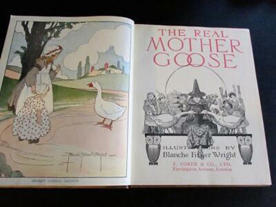1920 THE REAL MOTHER GOOSE By BLANCHE FISHER WRIGHT Large Illustrated Book