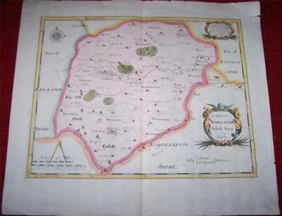 Original 17th CENTURY MORDEN MAP Of RUTLAND Leicester Lincoln Northampton