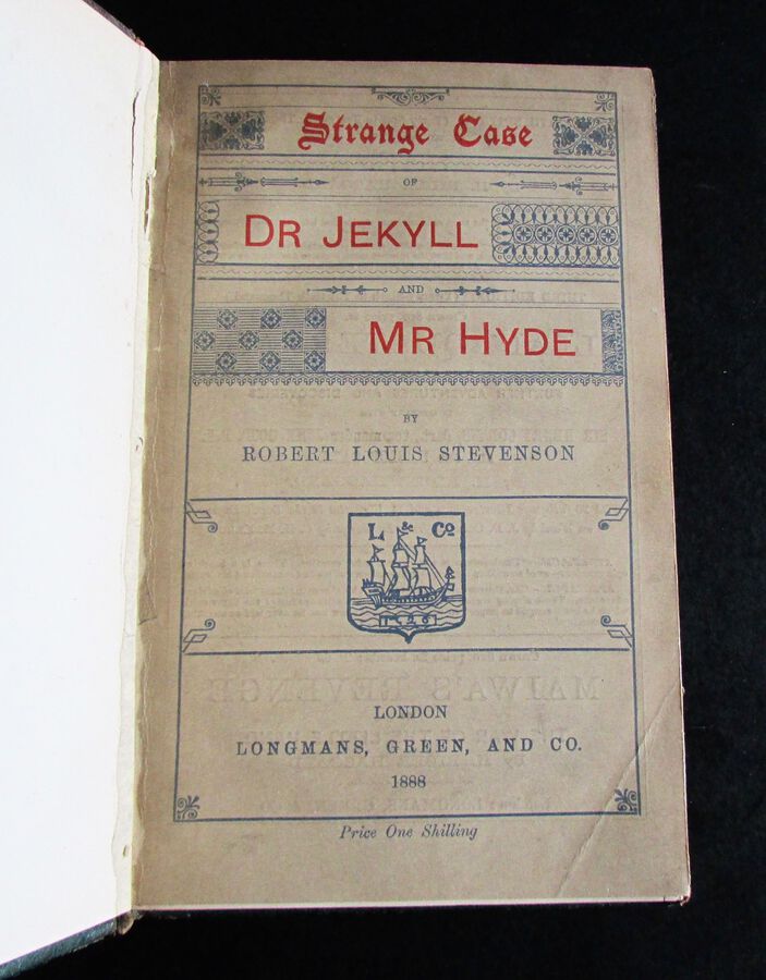 1888 STRANGE CASE Of DR JEKYLL & MR HYDE By ROBERT LOUIS STEVENSON
