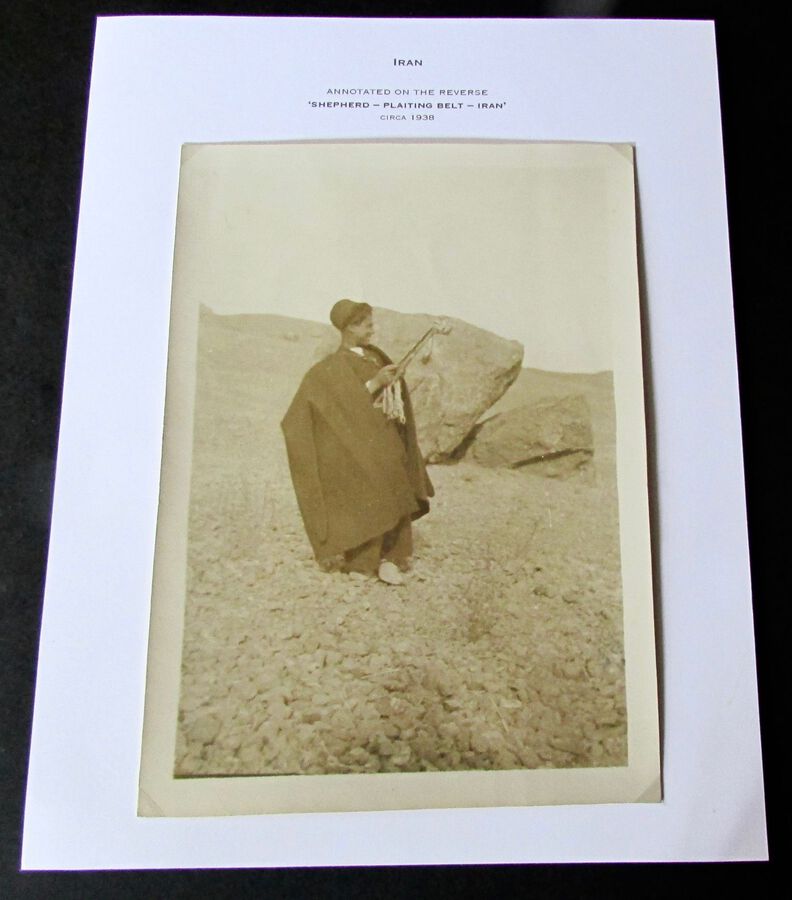 ORIGINAL LARGE Middle East PHOTOGRAPH of A SHEPHERD In IRAN Circa 1930's 
