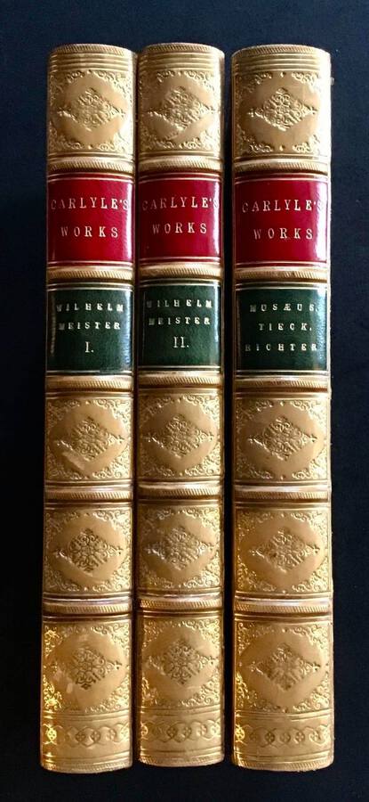 1871 WORKS Of THOMAS CARLYLE  3 x FINE LEATHER BINDINGS